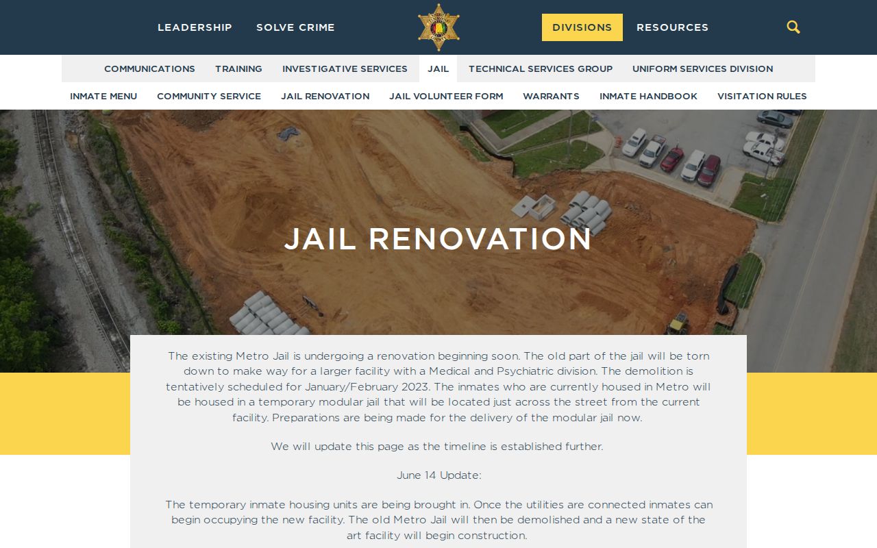 Tuscaloosa County arrest records jail renovation
