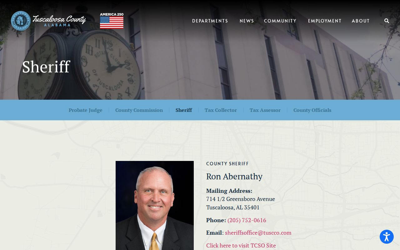 Tuscaloosa County sheriff criminal records office