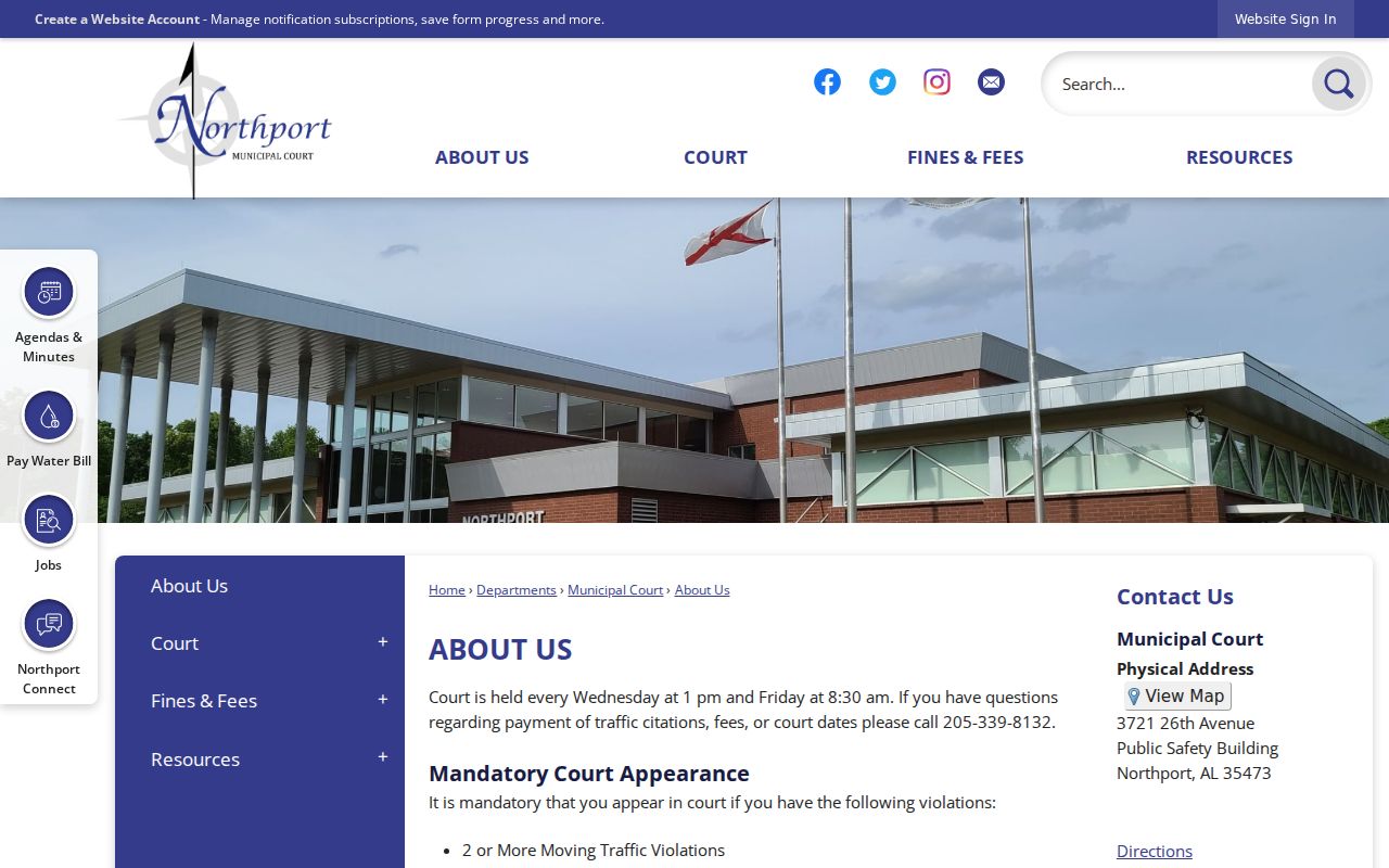 Northport criminal records at Municipal Court