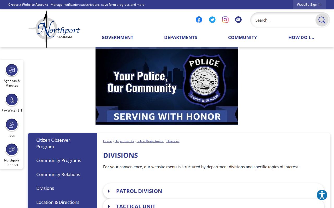 Northport criminal records division information